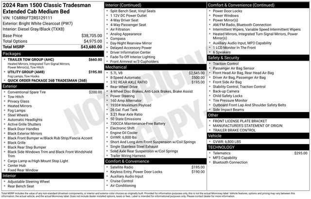 2024 Ram 1500 Classic Tradesman Raleigh NC