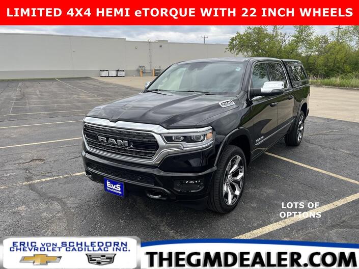 2024 Ram 1500 Limited Crew Cab 4WD LuxuryLevel1Group w/AdaptiveCruise 22s PwrBoards Spray-InBedliner SurroundView Milwaukee WI
