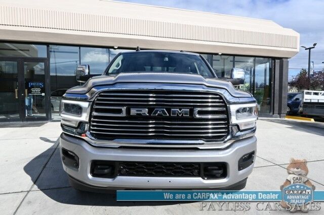 2024 Ram 2500 Laramie / 4X4 / Crew Cab / Turbo Diesel / Power Heated & Cooled Leather Seats / Heated Steering Wheel / NAV / Alpine Speakers / Blind Spot Alert / Seats 6 / Apple CarPlay & Android Auto / Back Up Camera / Tow Pkg / 1-Owner Anchorage AK
