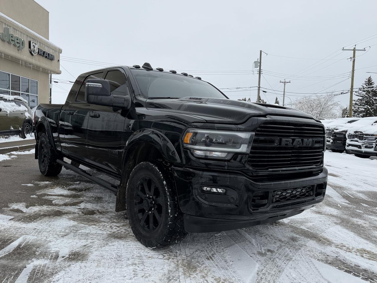 2024 Ram 3500 Laramie Mega Cab | Cummins HO Diesel |  Night Edition | 12IN Touchscreen | NAV | Harman Kardon Sound Redwater AB