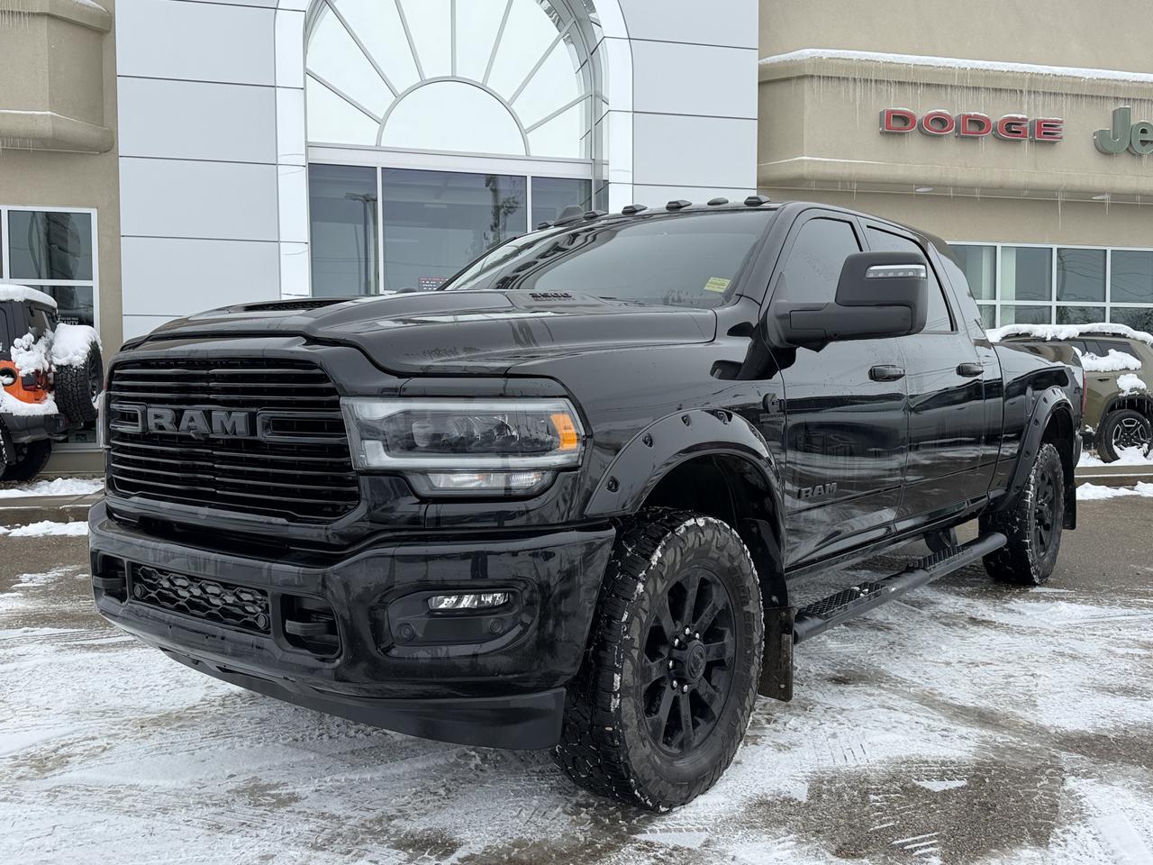 2024 Ram 3500 Laramie Mega Cab | Cummins HO Diesel |  Night Edition | 12IN Touchscreen | NAV | Harman Kardon Sound Redwater AB