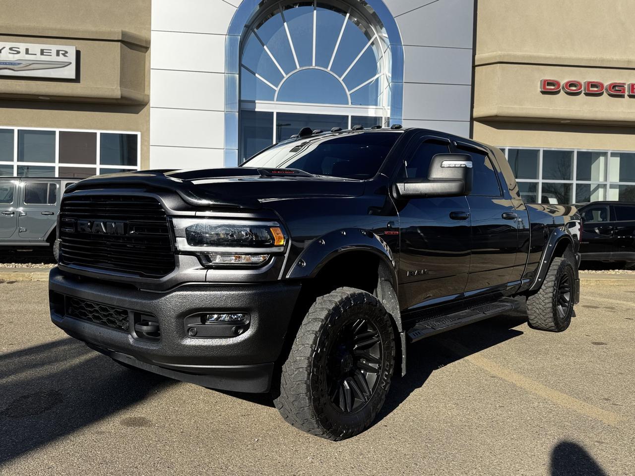 2024 Ram 3500 Laramie Night Edition Mega Cab 4x4 | Low KMs | Cummins | Leather | Heated Vented Seats | Towing Redwater AB