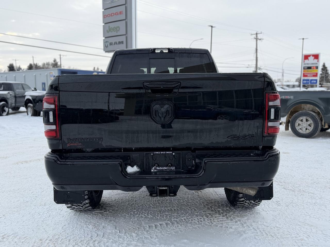 2024 Ram 3500 Laramie Night Edition Mega Cab 4x4 | Rig Ready Ram | SHADOW | 2&quot; Level | 20&quot; Fuel Rim | 35&quot; Toyos Redwater AB