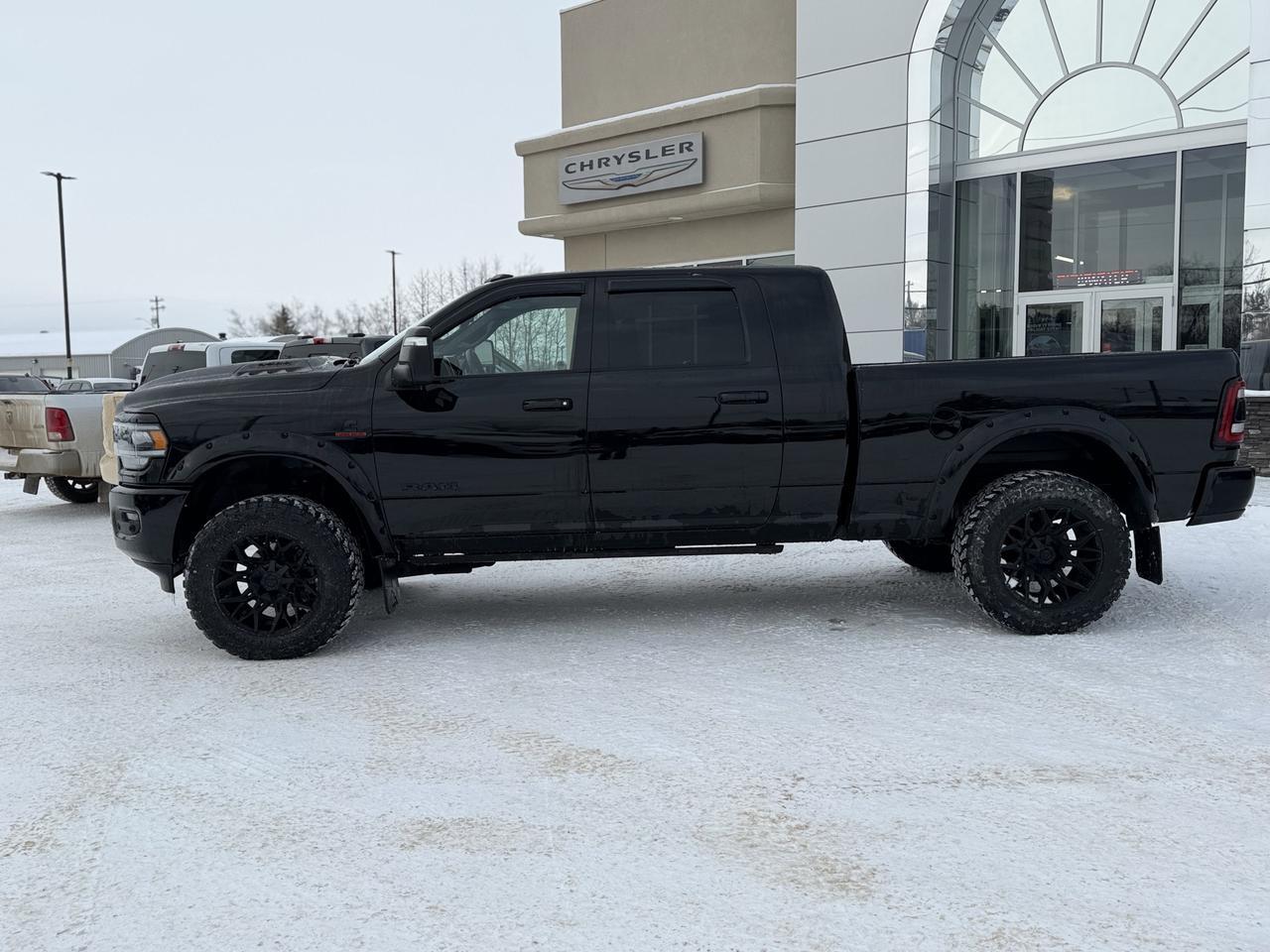 2024 Ram 3500 Laramie Night Edition Mega Cab 4x4 | Rig Ready Ram | SHADOW | 2&quot; Level | 20&quot; Fuel Rim | 35&quot; Toyos Redwater AB