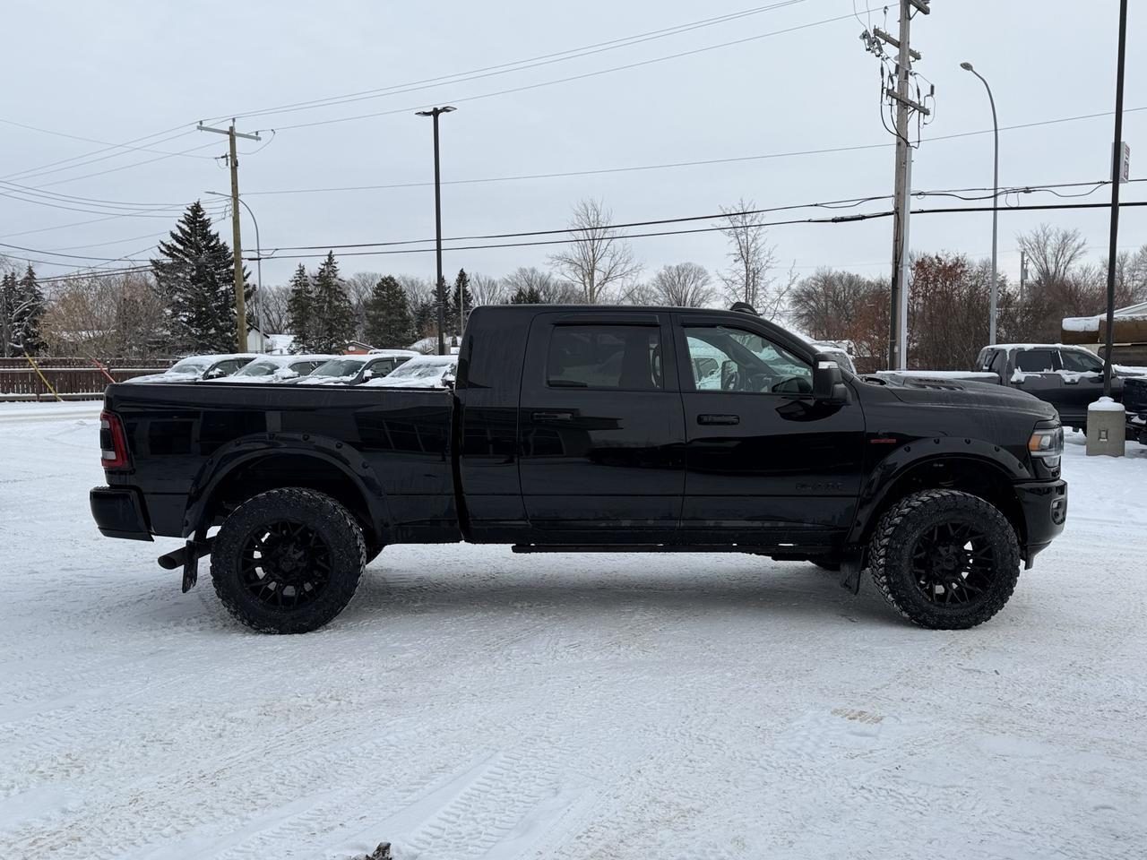 2024 Ram 3500 Laramie Night Edition Mega Cab 4x4 | Rig Ready Ram | SHADOW | 2&quot; Level | 20&quot; Fuel Rim | 35&quot; Toyos Redwater AB