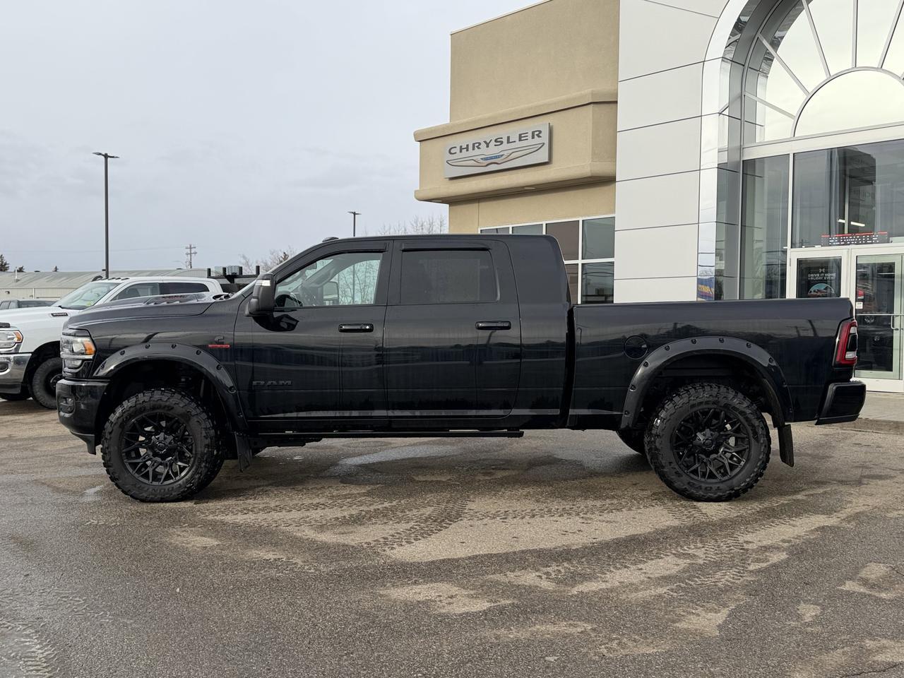 2024 Ram 3500 Laramie Night Edition Mega Cab 4x4 | Rig Ready Ram | SHADOW | 2&quot; Level | 20&quot; Fuel Rim | 35&quot; Toyos Redwater AB