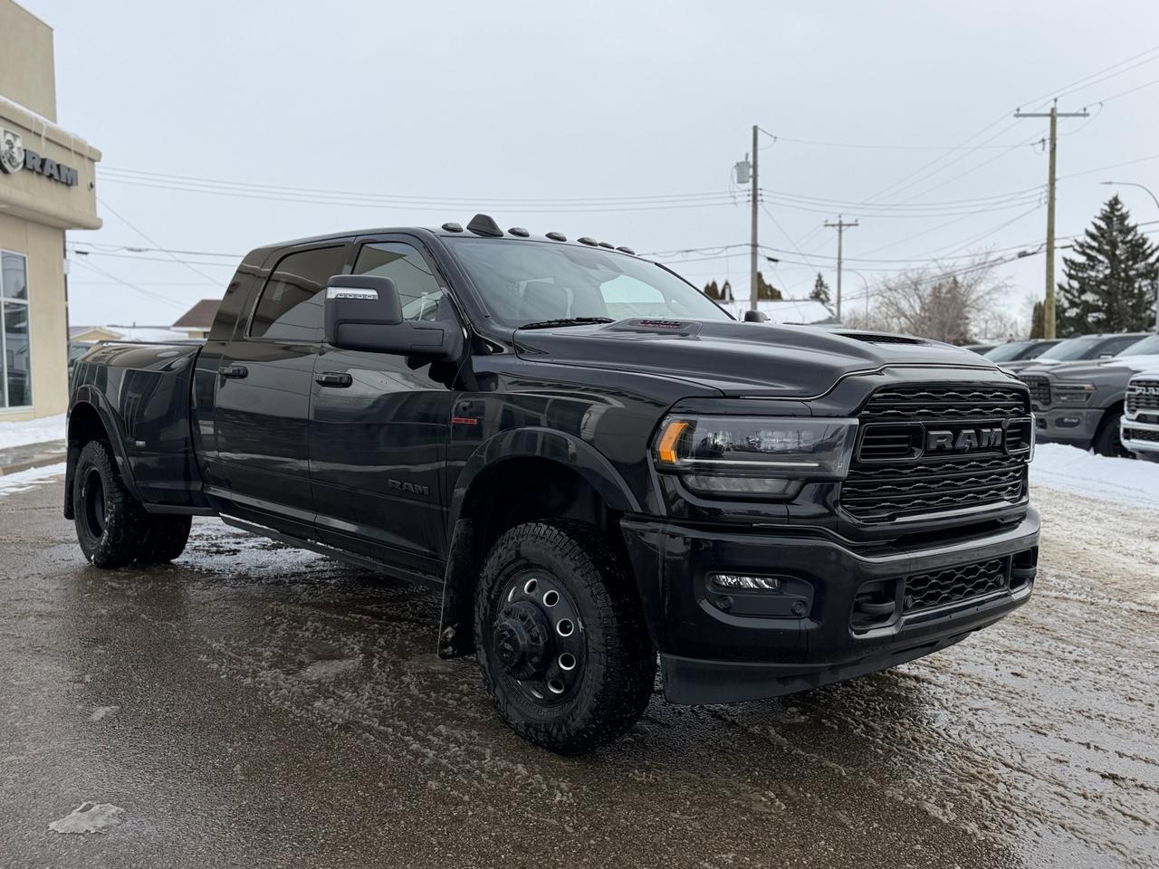 2024 Ram 3500 Limited | Night Edition | Aisin | 5th Wheel Prep | 360 Camera | Power Boards | Sun Roof | Dually Redwater AB