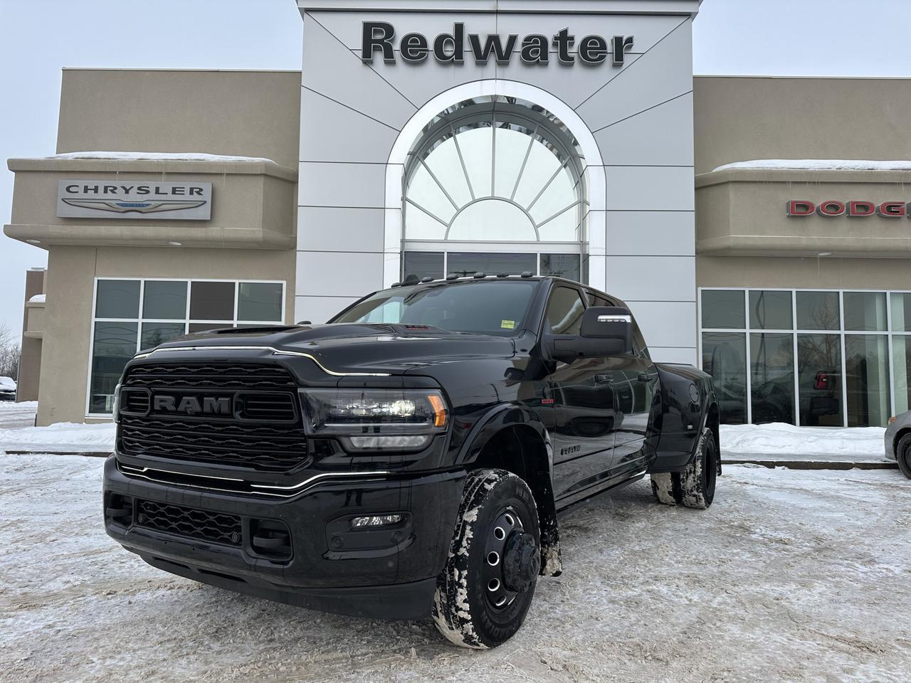 2024 Ram 3500 Limited | Night Edition | Aisin | 5th Wheel Prep | 360 Camera | Power Boards | Sun Roof | Dually Redwater AB