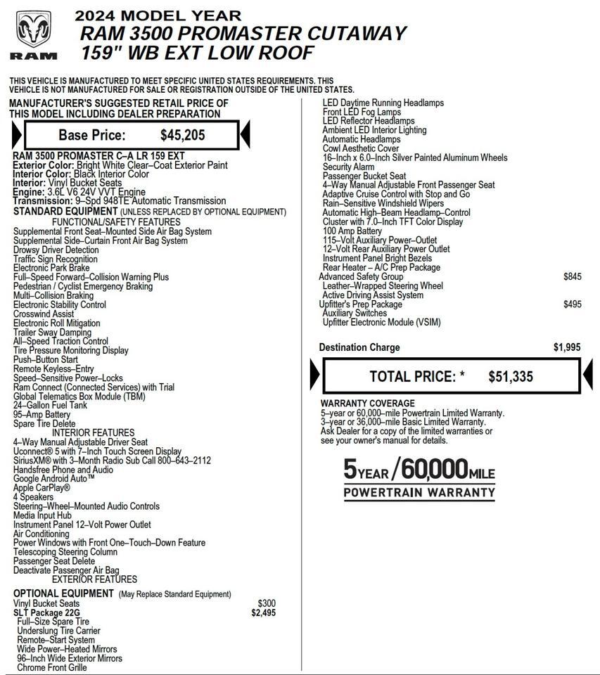 2024 Ram ProMaster 3500 SLT / Rockport Workport Service Utility Van! Lincolnton NC