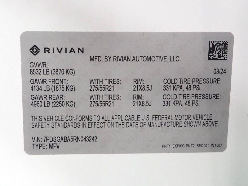 2024 Rivian R1S Adventure Package AWD *QUAD-MOTOR, LARGE BATTERY PACK, NAVIGATION, ADAPTIVE CRUISE, SAFETY ALERTS, 360 CAMERAS, PANO GLASS ROOF, LEATHER, CLIMATE SEATS, HEATED STEERING, 21 INCH WHEELS, MERIDIAN AUDIO, WIRELESS CHARGING Round Rock TX