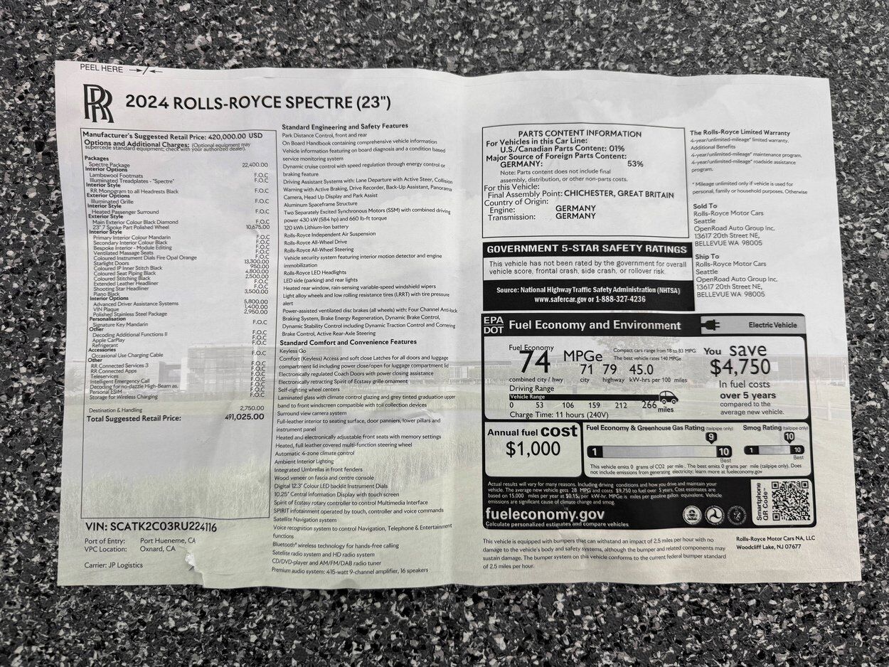 2024 Rolls-Royce Spectre Bellevue WA