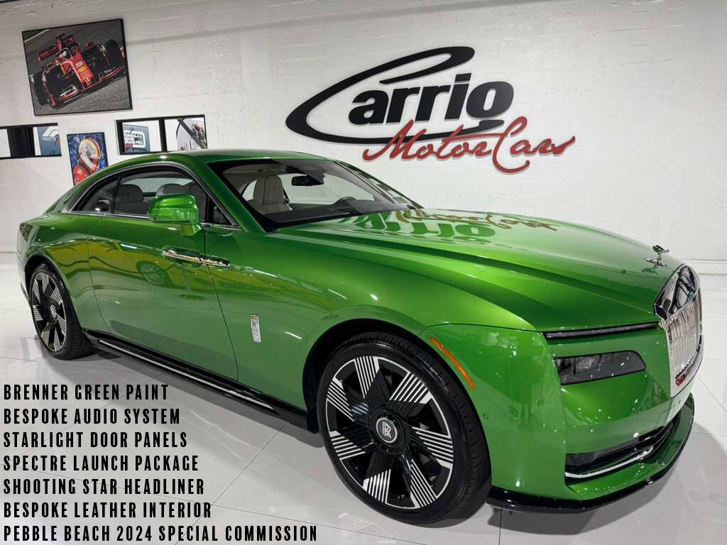 2024 Rolls-Royce Spectre Pebble Beach Special Commission, Brenner Green paint, bespoke interior, Bespoke Audio AND MUCH MORE!