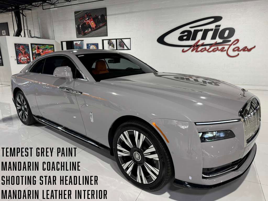 2024 Rolls-Royce Spectre Tempest Grey paint, Mandarin coachline, Mandarin interior, shooting star headliner AND MUCH MORE!!! Fort Lauderdale FL