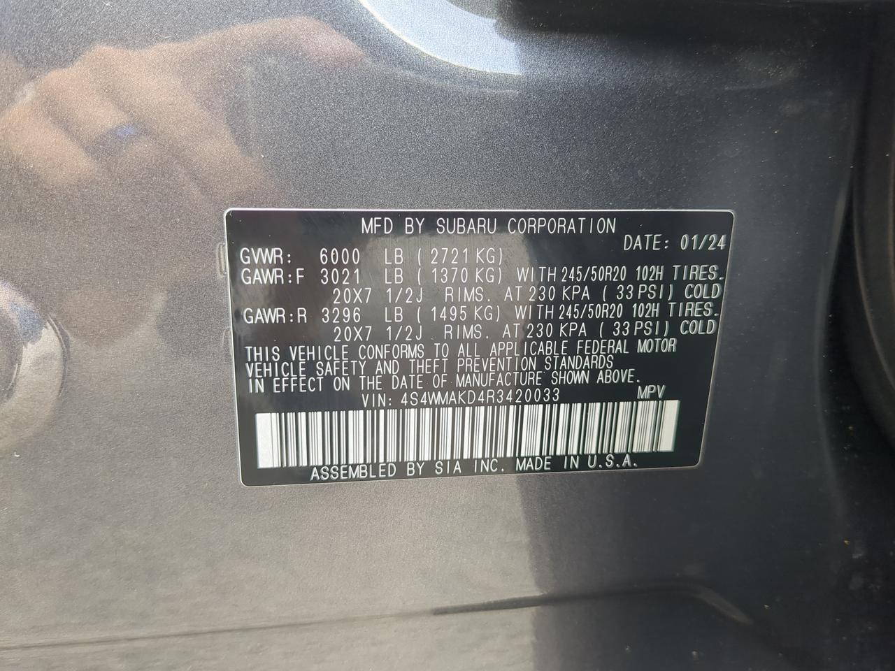 2024 Subaru Ascent Onyx Edition Limited Winder GA