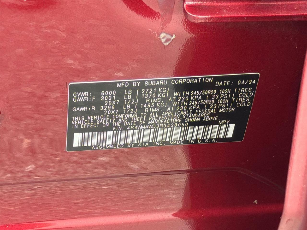 2024 Subaru Ascent Touring Hagerstown MD