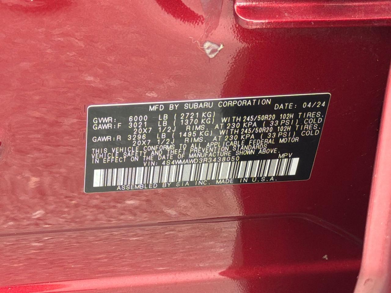 2024 Subaru Ascent Touring Hagerstown MD