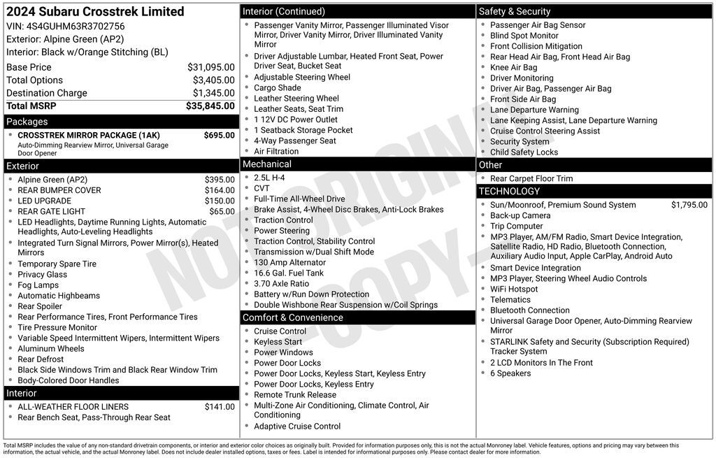2024 Subaru Crosstrek Limited OR