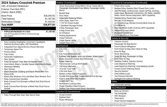 2024 Subaru Crosstrek Premium Raleigh NC