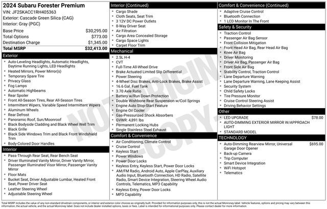 2024 Subaru Forester Premium Raleigh NC