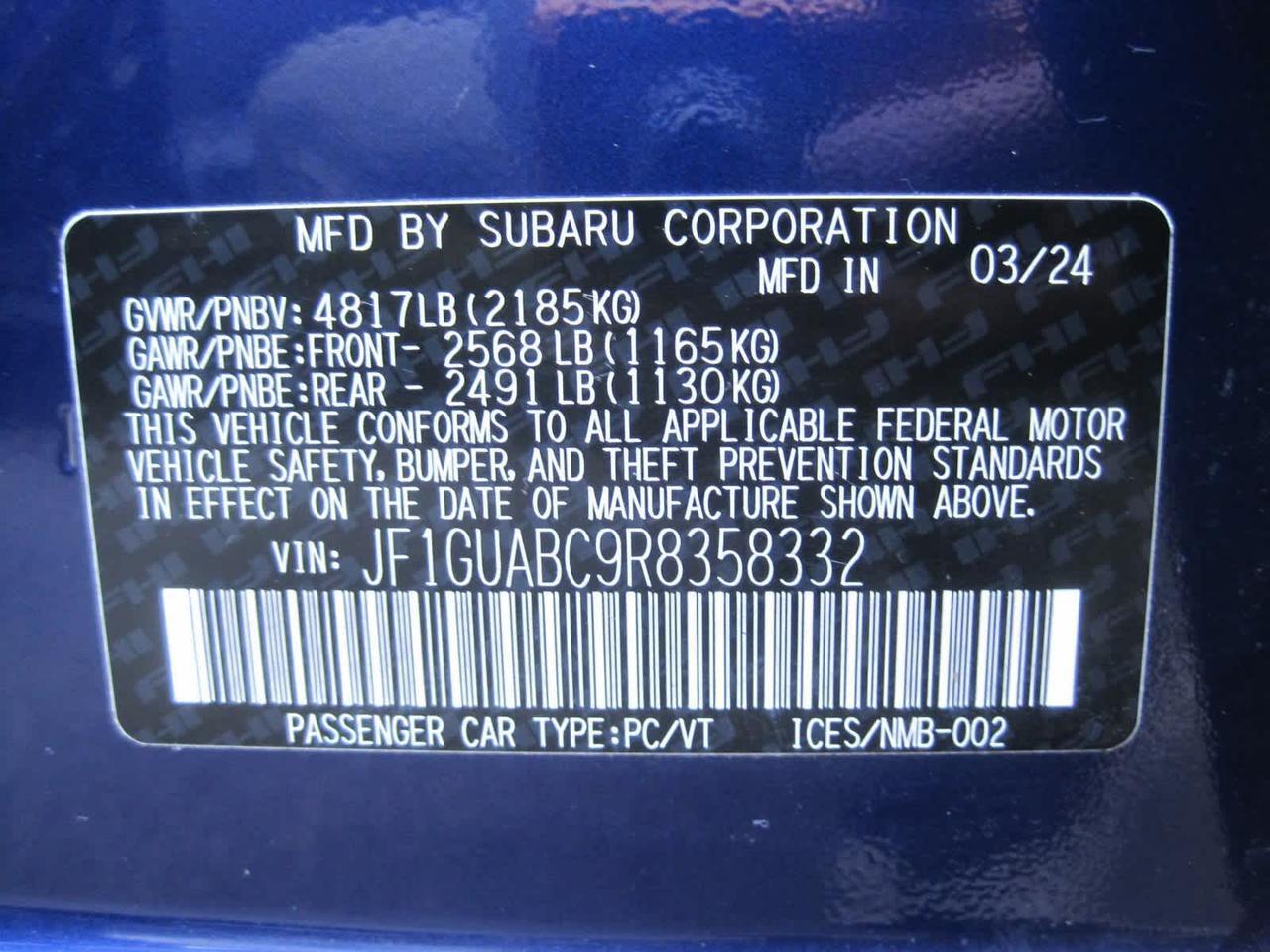 2024 Subaru Impreza Belmont MA