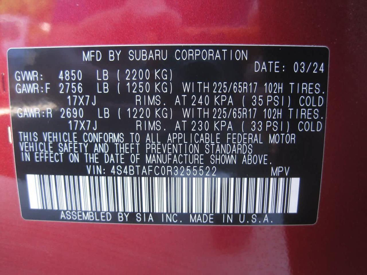 2024 Subaru Outback Premium Belmont MA