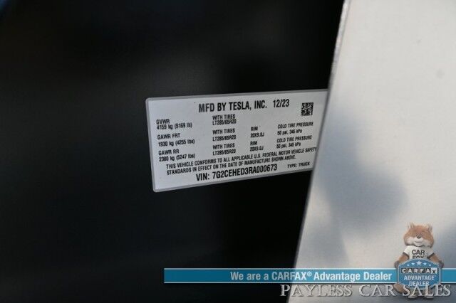 2024 Tesla Cybertruck Foundation Series / AWD / 600 HP / Full Self Driving Included / Heated & Cooled Leather Seats / Heated Steering Wheel / Navigation / Adaptive Air Suspension / 324 Mile Range / Tow Pkg / 1-Owner Anchorage AK 2024 Tesla Cybertruck Foundation Series / AWD / 600 HP / Full Self Driving Included / Heated & Cooled Leather Seats / Heated Steering Wheel / Navigation / Adaptive Air Suspension / 324 Mile Range / Tow Pkg / 1-Owner Anchorage AK