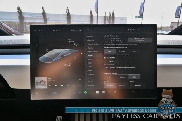 2024 Tesla Cybertruck Foundation Series / AWD / 600 HP / Full Self Driving Included / Heated & Cooled Leather Seats / Heated Steering Wheel / Navigation / Adaptive Air Suspension / 324 Mile Range / Tow Pkg / 1-Owner Anchorage AK 2024 Tesla Cybertruck Foundation Series / AWD / 600 HP / Full Self Driving Included / Heated & Cooled Leather Seats / Heated Steering Wheel / Navigation / Adaptive Air Suspension / 324 Mile Range / Tow Pkg / 1-Owner Anchorage AK