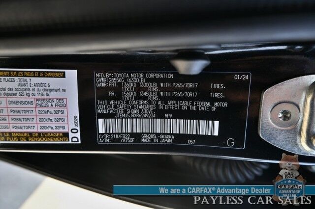 2024 Toyota 4Runner SR5 / 4X4 / Power Driver's Seat / Adaptive Cruise Control / Lane Departure & Blind Spot / 3rd Row / Seats 7 / Apple CarPlay & Android Auto / Back Up Camera / Keyless Entry & Start / Tow Pkg / Block Heater / 1-Owner Anchorage AK