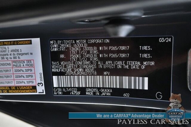 2024 Toyota 4Runner TRD Off Road / 4X4 / 4.0L V6 / Power Driver's Seat / Adaptive Cruise / Lane Departure & Blind Spot Alert / Apple CarPlay & Android Auto / Back Up Camera / Keyless Entry & Start / Alloy Wheels / Tow Pkg / 1-Owner Wasilla AK