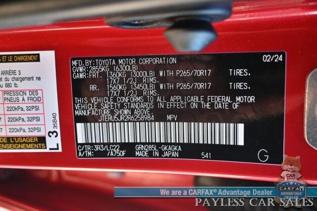 2024 Toyota 4Runner TRD Off Road Premium / 4X4 / Power & Heated Leather Seats / Heated Steering / Sunroof / NAV / Adaptive Cruise / Lane Depart & Blind Spot / Apple CarPlay & Android Auto / Back Up Camera / Tow Pkg / 1-Owner Anchorage AK