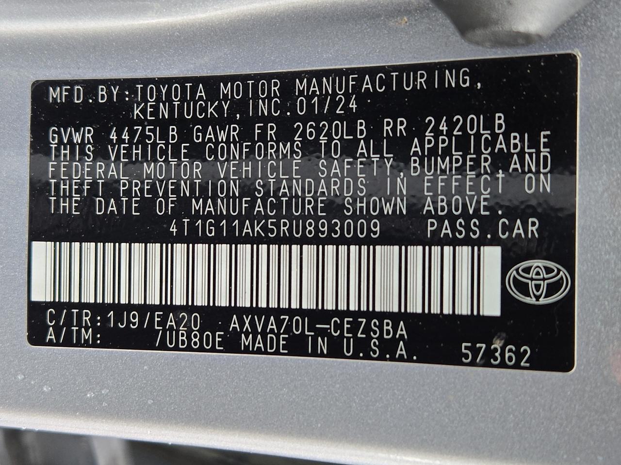 2024 Toyota Camry SE Vineland NJ