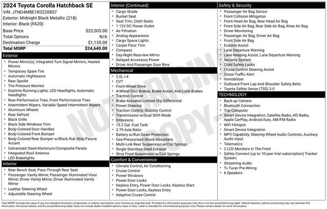 2024 Toyota Corolla Hatchback SE Raleigh NC
