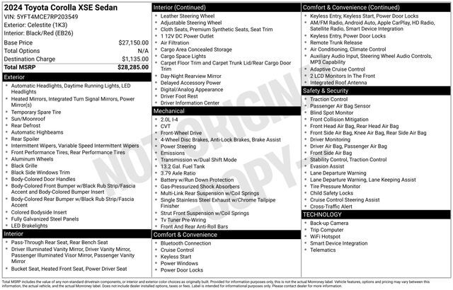 2024 Toyota Corolla XSE Raleigh NC