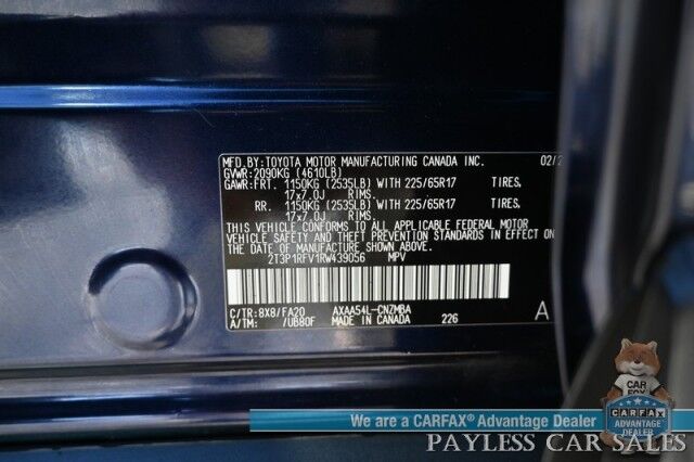 2024 Toyota RAV4 XLE / AWD / Auto Start / Weather Pkg / Power & Heated Cloth Seats / Heated Steering / Adaptive Cruise / Lane Departure & Blind Spot Alert / Apple CarPlay & Android Auto / Back Up Camera / Keyless Entry & Start / 1-Owner Anchorage AK