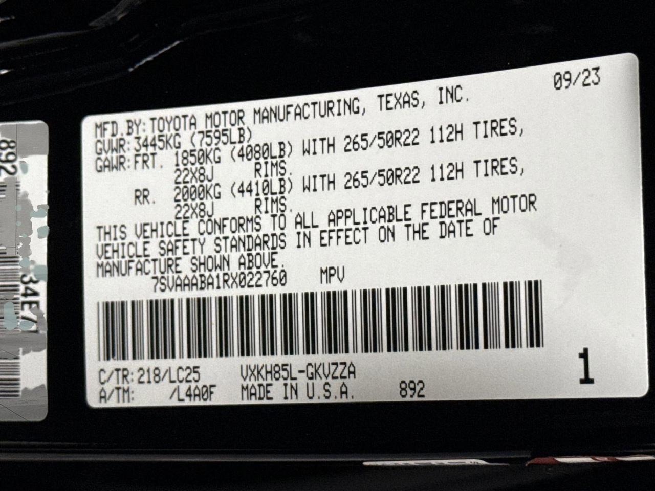 2024 Toyota Sequoia Capstone San Antonio TX