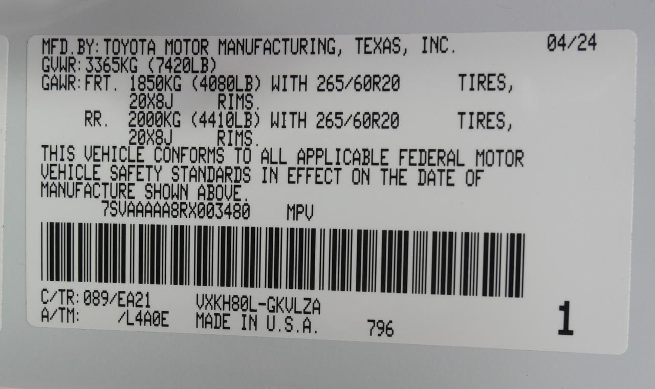 2024 Toyota Sequoia Limited San Juan TX