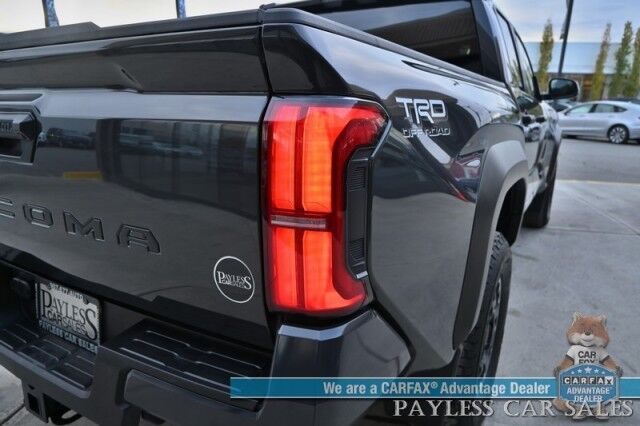 2024 Toyota Tacoma TRD Off Road / 4X4 / Crew Cab / Premium Cloth Seats / Adaptive Cruise / Lane Departure & Blind Spot / Apple CarPlay & Android Auto / Back Up Camera / Keyless Entry & Start / Tow Pkg / 23 MPG / 1-Owner Anchorage AK 2024 Toyota Tacoma TRD Off Road / 4X4 / Crew Cab / Premium Cloth Seats / Adaptive Cruise / Lane Departure & Blind Spot / Apple CarPlay & Android Auto / Back Up Camera / Keyless Entry & Start / Tow Pkg / 23 MPG / 1-Owner Anchorage AK
