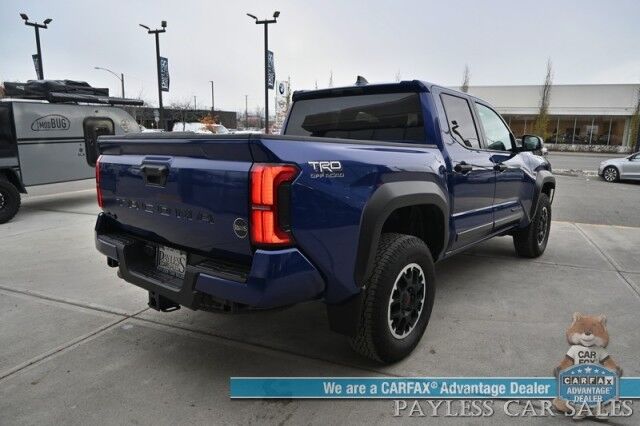 2024 Toyota Tacoma TRD Off Road Sport / 4X4 / Crew Cab / Premium Cloth Seats / Adaptive Cruise / Lane Departure & Blind Spot / Apple CarPlay & Android Auto / Back Up Camera / Keyless Entry & Start / Bed Liner / Tow Pkg / 1-Owner Wasilla AK