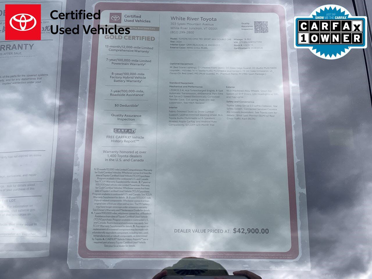 2024 Toyota Tacoma TRD Sport White River Junction VT