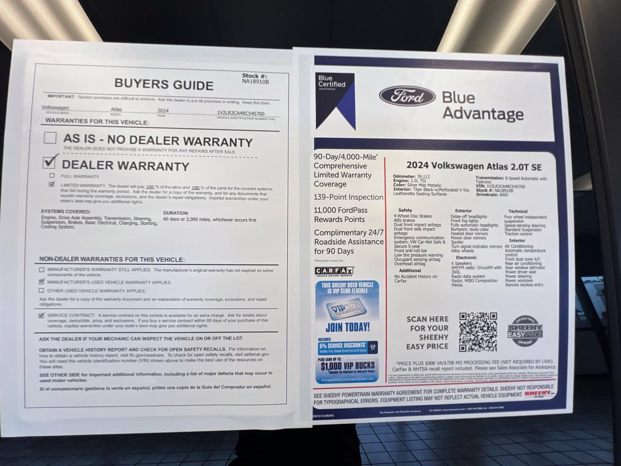 2024 Volkswagen Atlas 2.0T SE Richmond VA