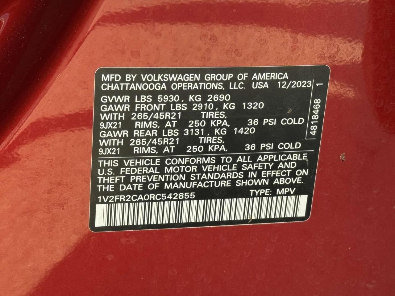 2024 Volkswagen Atlas 2.0T SEL Premium R-Line Fredericksburg VA