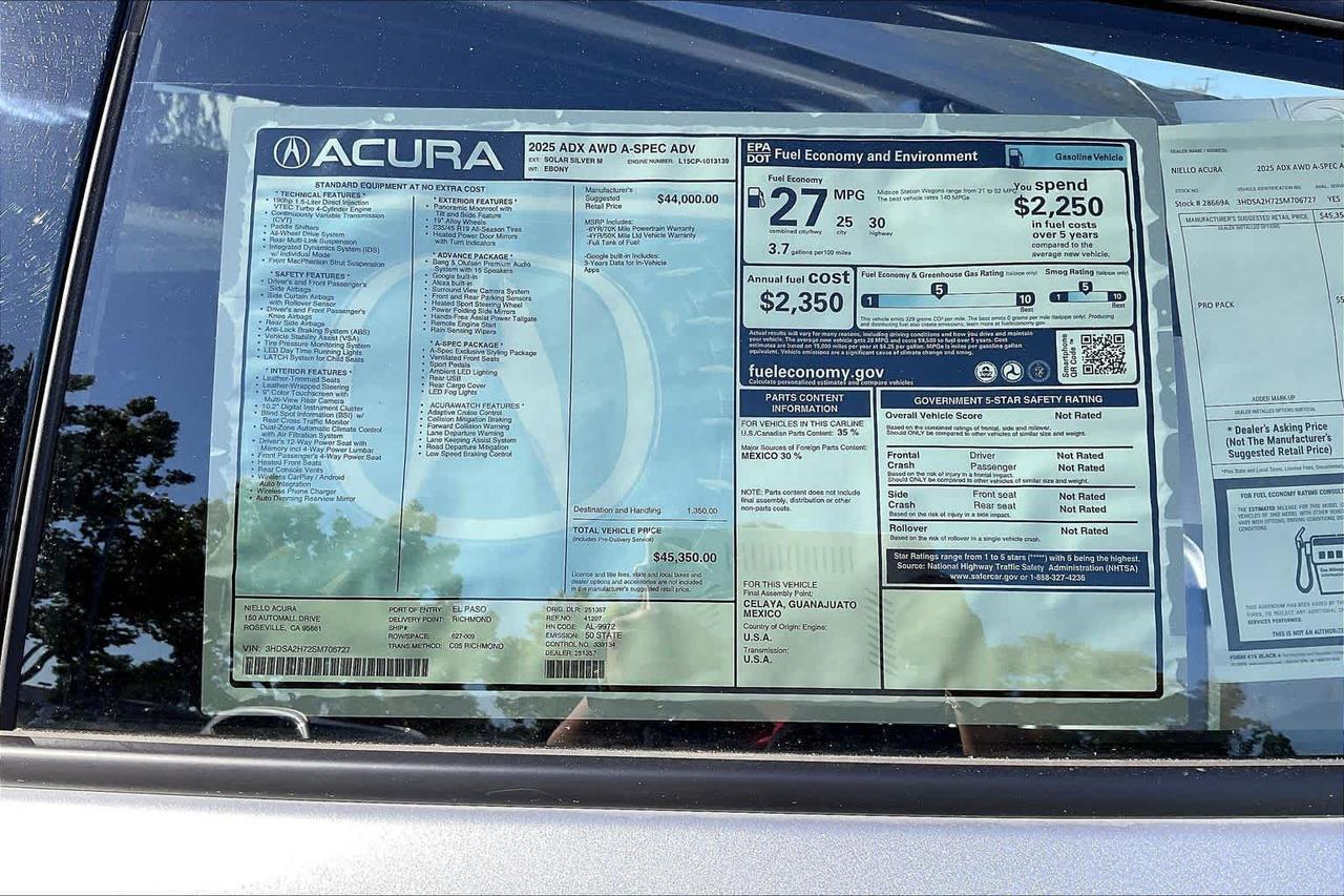 2025 Acura ADX w/A-Spec Advance Package Roseville CA