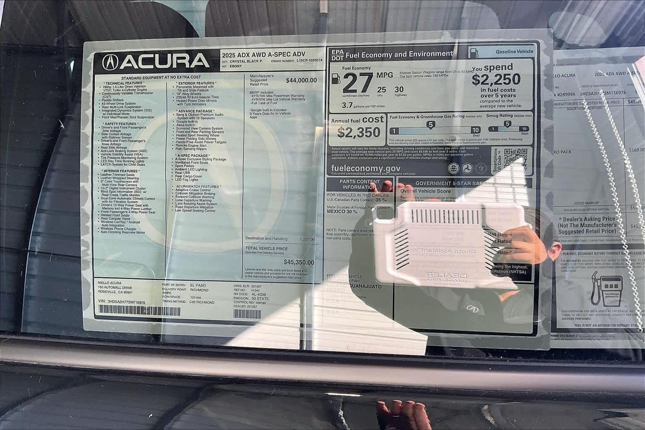 2025 Acura ADX w/A-Spec Advance Package Roseville CA
