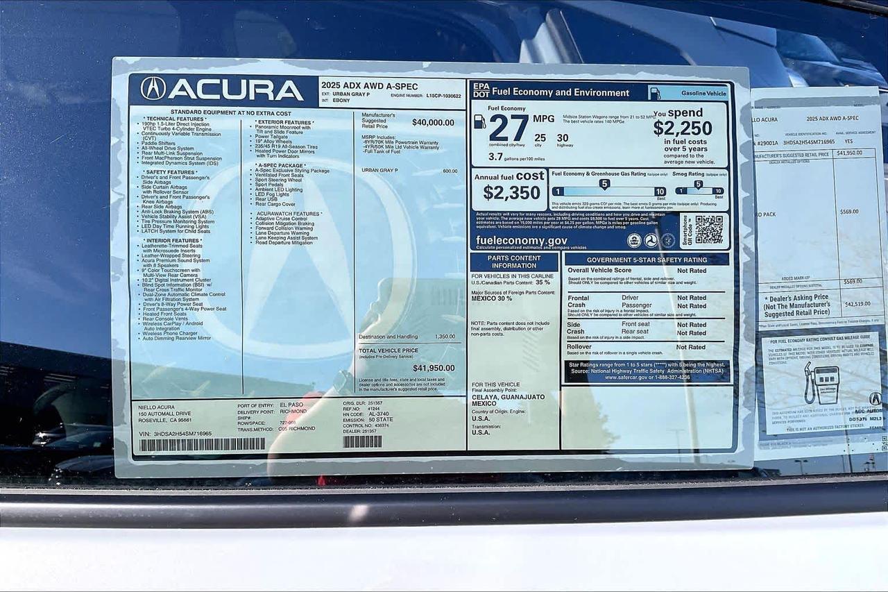 2025 Acura ADX w/A-Spec Package Roseville CA