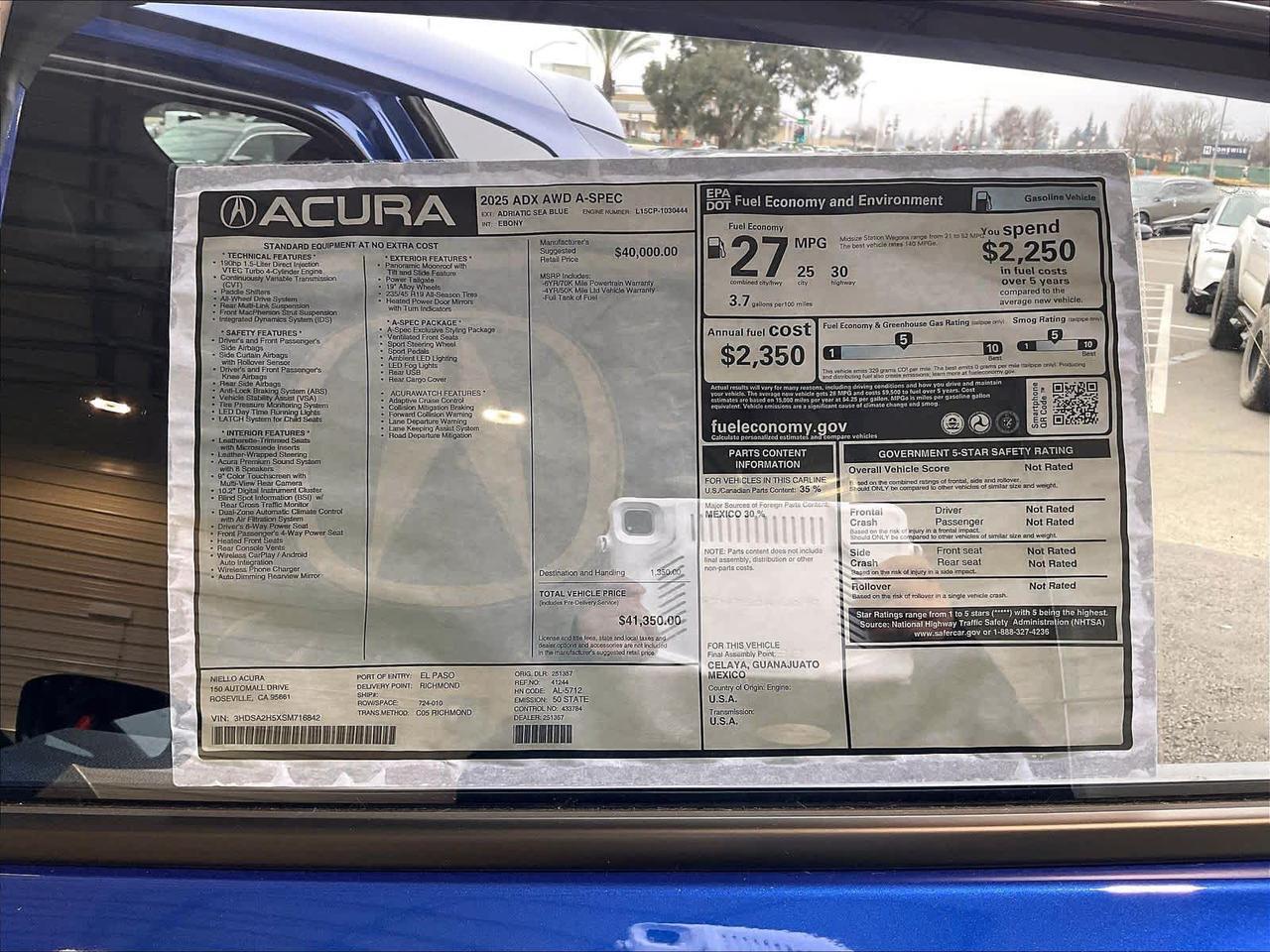 2025 Acura ADX w/A-Spec Package Roseville CA