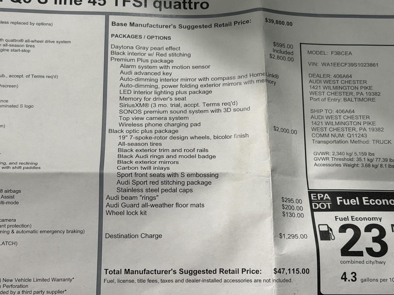 2025 Audi Q3 S Line Premium Plus Newark DE