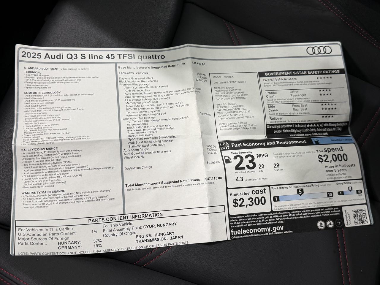 2025 Audi Q3 S Line Premium Plus Newark DE