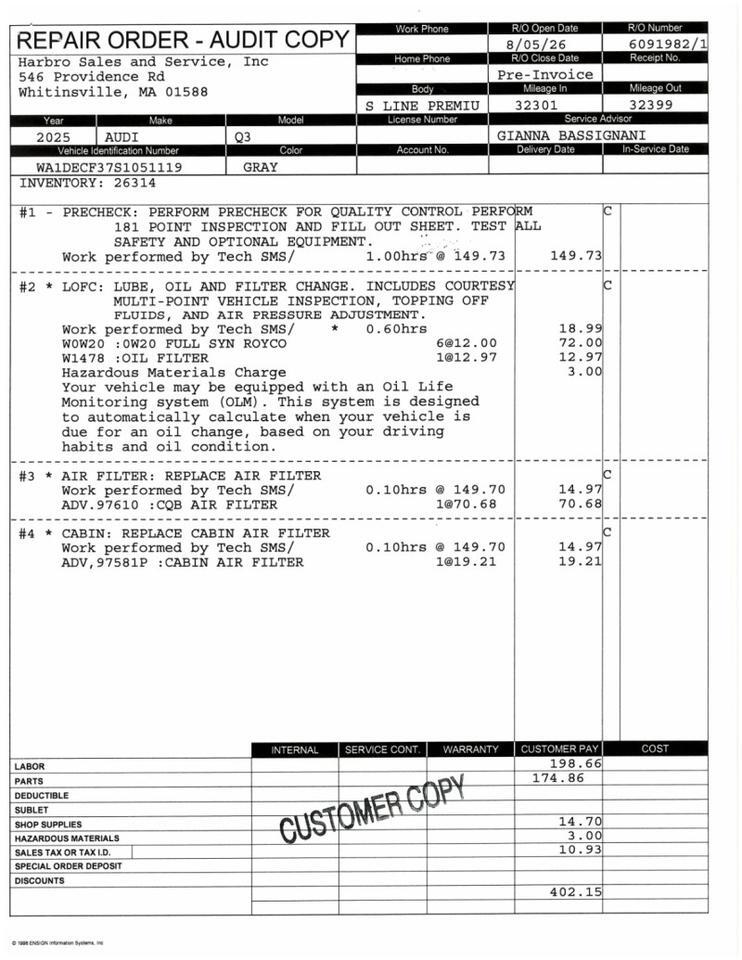 2025 Audi Q3 S line Premium - PANORAMIC SUNROOF - SAVE THOUSANDS OVER NEW Whitinsville MA