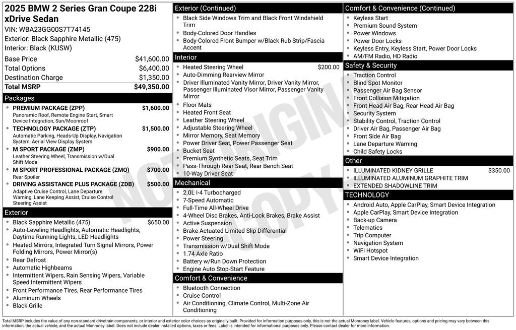 2025 BMW 2 Series 228 xDrive Gran Coupe San Clemente CA
