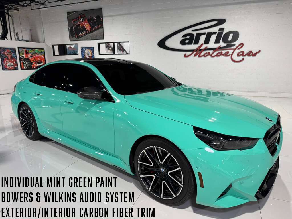 2025 BMW M5 Individual Mint Green paint, Bowers & Wilkins audio system, carbon galore AND MUCH MORE!!